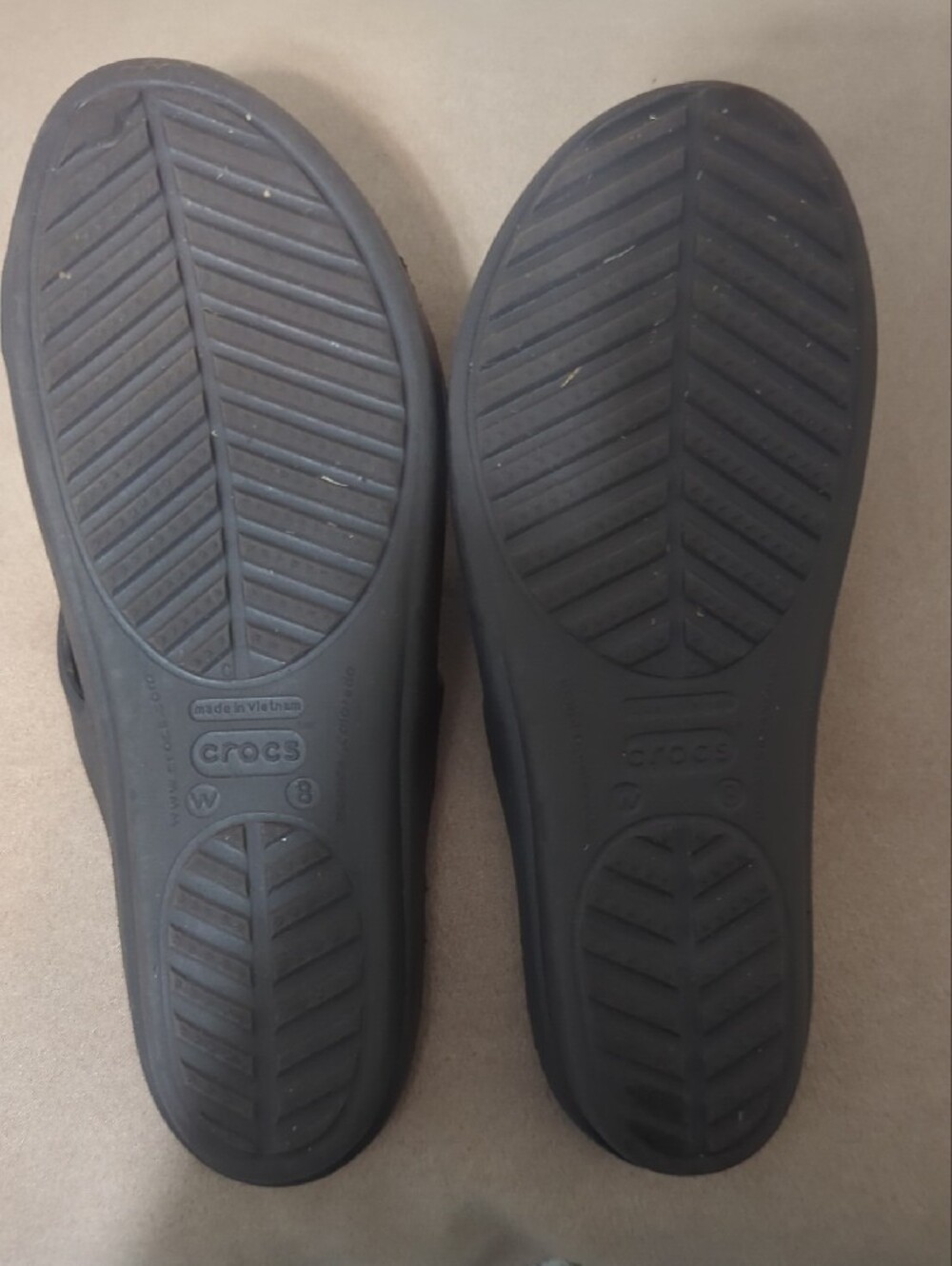 CROCS Women's brown slides with gold medallion. - Picture 2 of 3